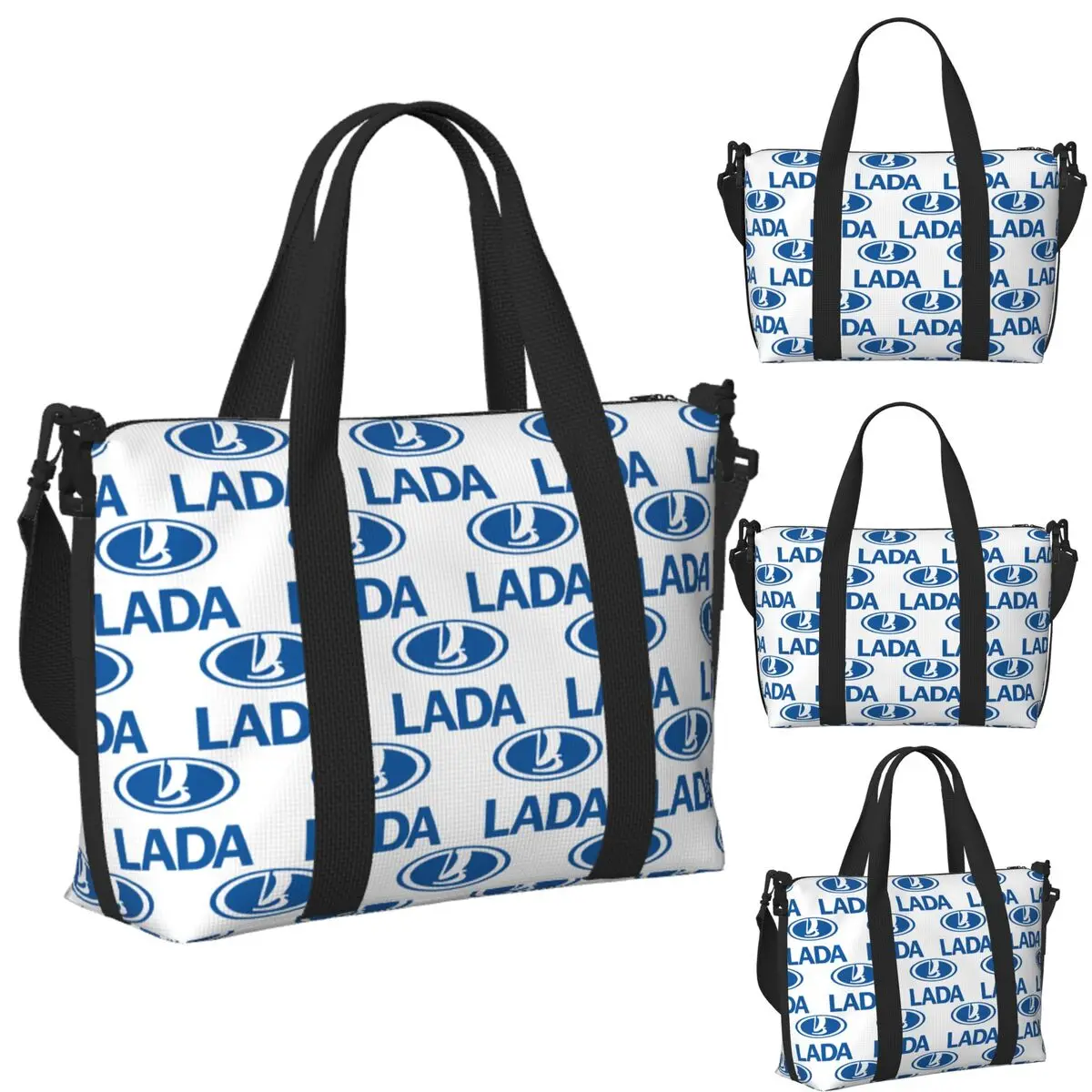 

Best Seller Lada Car Merchandise Beach Travel Bag Large Capacity Tote Bags for Gym Yoga Women Shopping Duffle Shoulder Bag