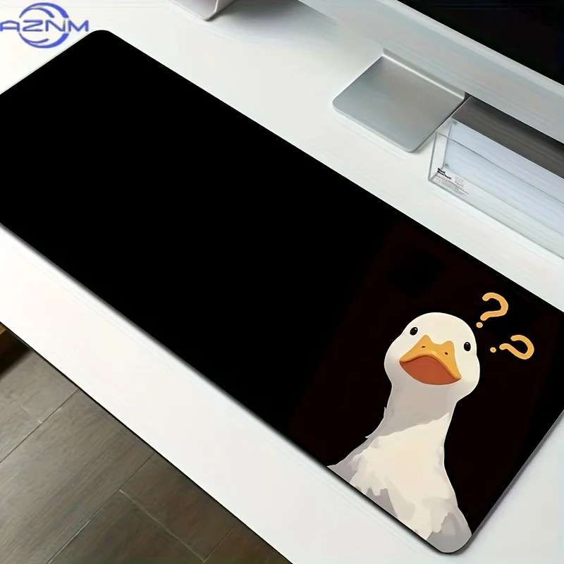 Adorable Duck, Question Mark Duck XXL Large Mouse Pad Cm Extended Computer Mouse Pad for Wireless Mouse Keyboard with Stitched E