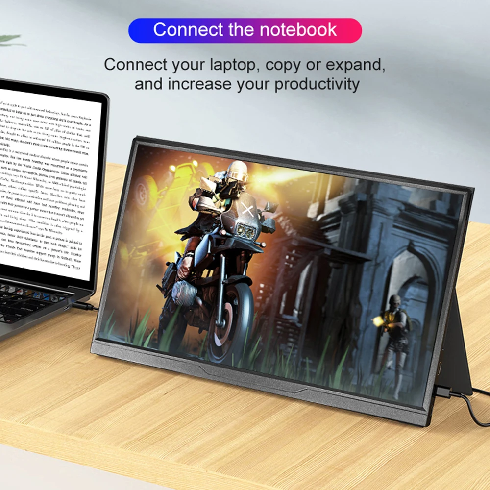 LANLIPU شاشة محمولة 16 بوصة 1200P 100%sRGB 16:10 HDR 250cd /M2 لـ XBox PS4 / 5 شاشة تمديد للهاتف والكمبيوتر المحمول #4