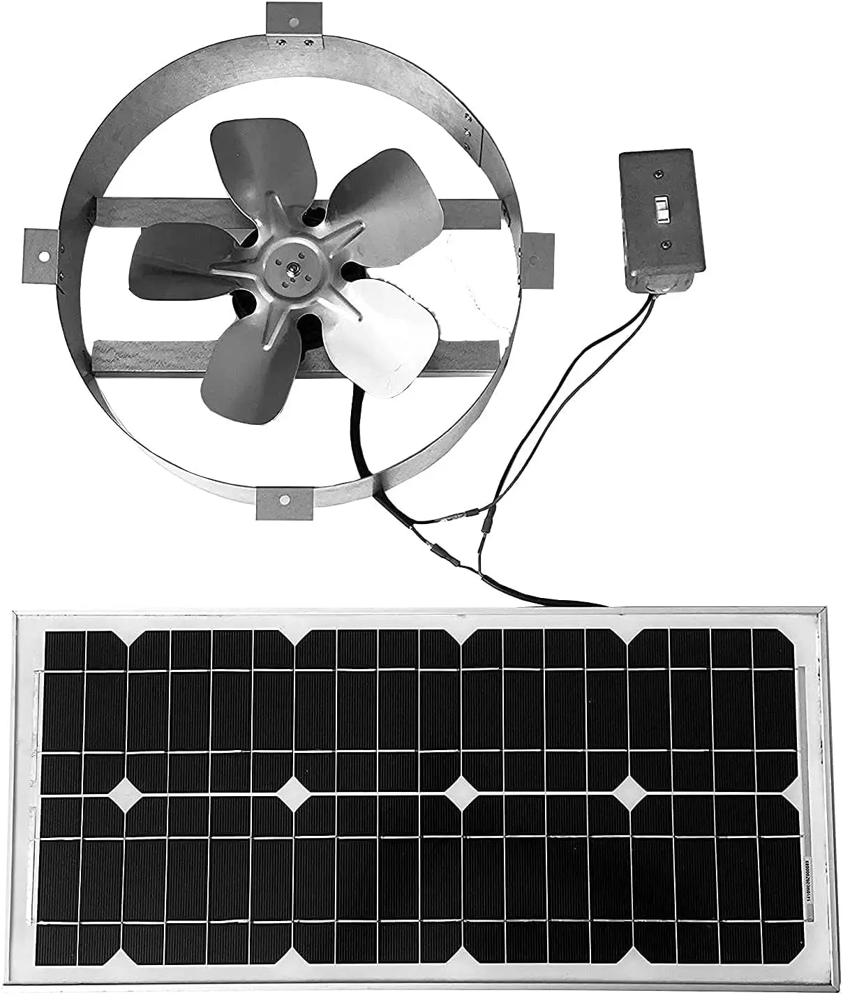 Solar Powerful 50-Watt Solar Roof, Attic,Gable Ventilation Exhaust Fan it Quietly Cools Your House, Garage, RV or Boat Wa