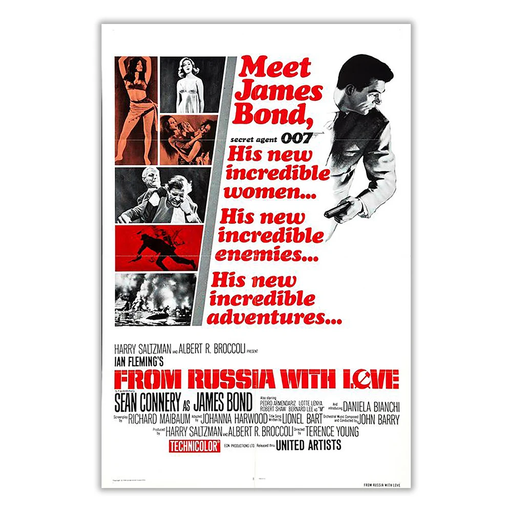 V0577 From Russia With Love (9) Vintage Classic Movie Wall Silk Cloth HD Poster Art Home Decoration Gift