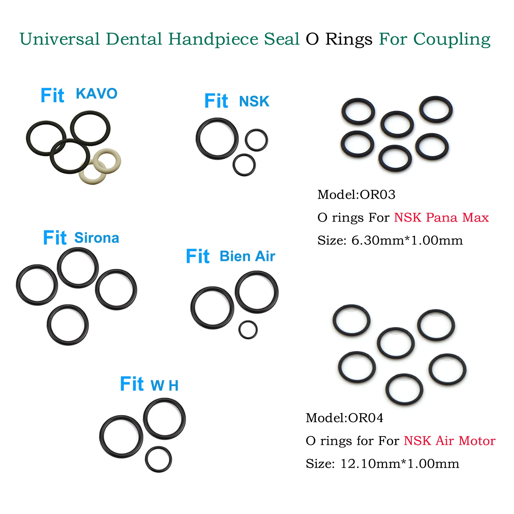 

Уплотнительные кольца для муфты стоматологического наконечника для Kavo WH SIRONA Bein-Air NSK, соединительная муфта NSK, пневматический двигатель, антимасляный, автоклавируемый, универсальный
