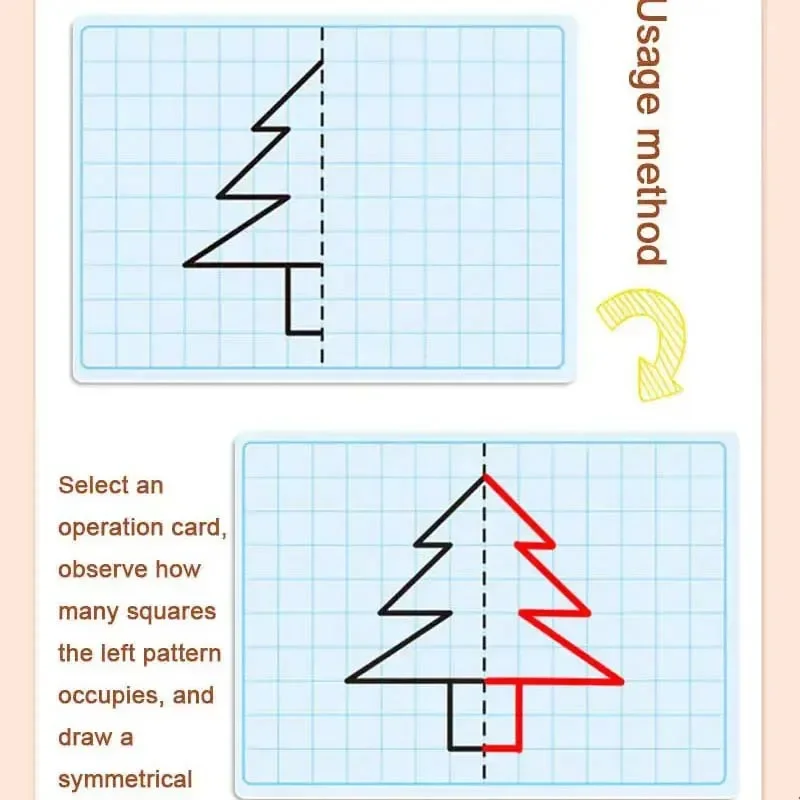 10/20 Stuks Schattige Cartoon Rooster Symmetrische Tekening Speelgoed Fijne Motorische Vaardigheid Schrijven Pen Controle Kinderen Nieuwigheid Leerbord