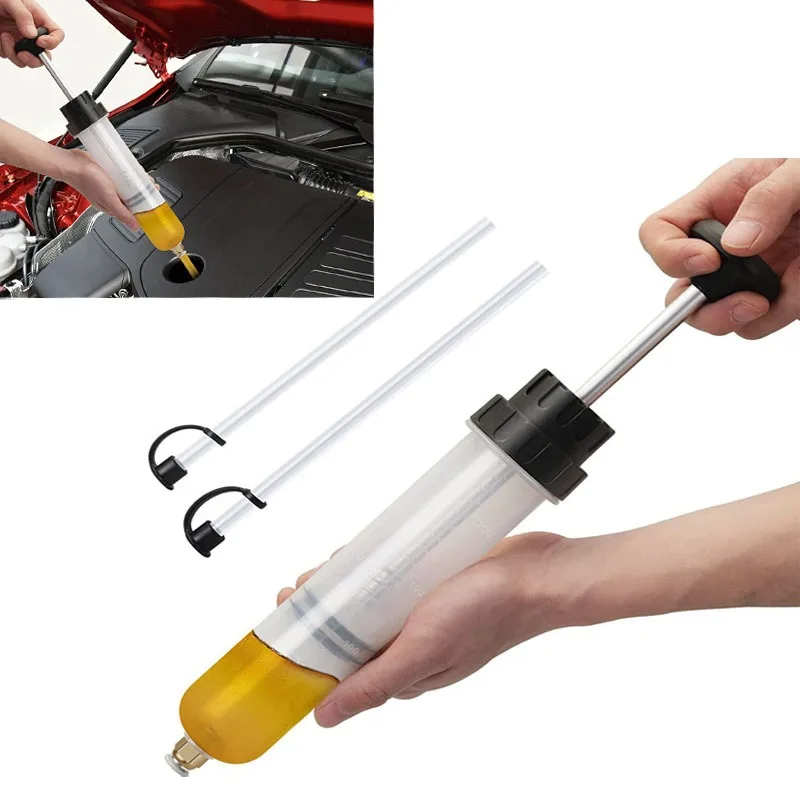 Car Oil Fluid Extractor Auto Oil Change Syringe with Hose Manual Fuel Suction & Filler Fluid Oil Change Evacuator Pump