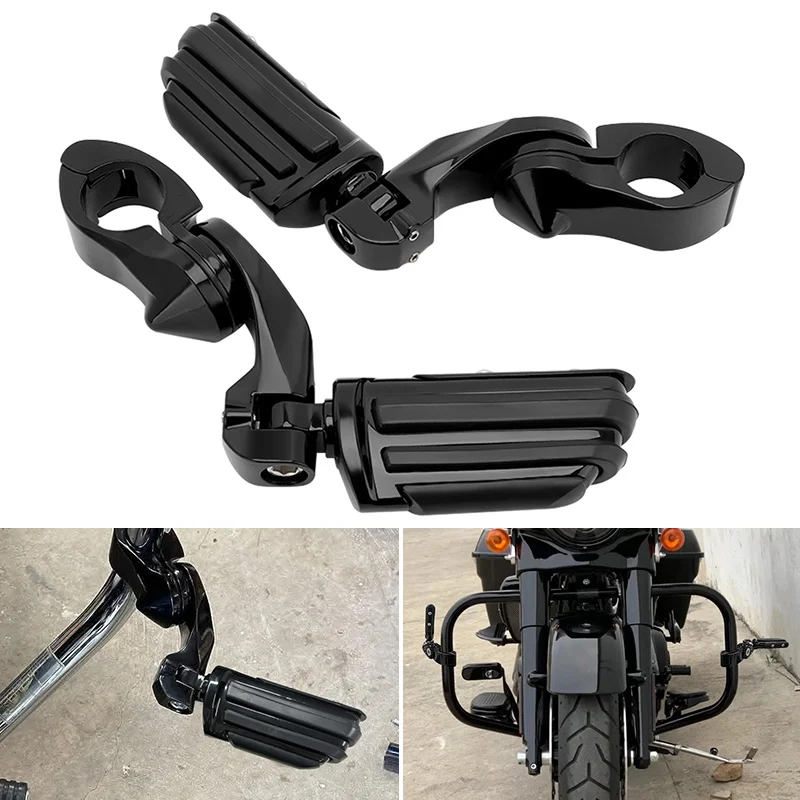 

Motorcycle 1 1/4" 32mm Foot Rest Highway Engine Guard Foot Pegs Mount Black For Harley Honda Kawasaki Suzuki Yamaha