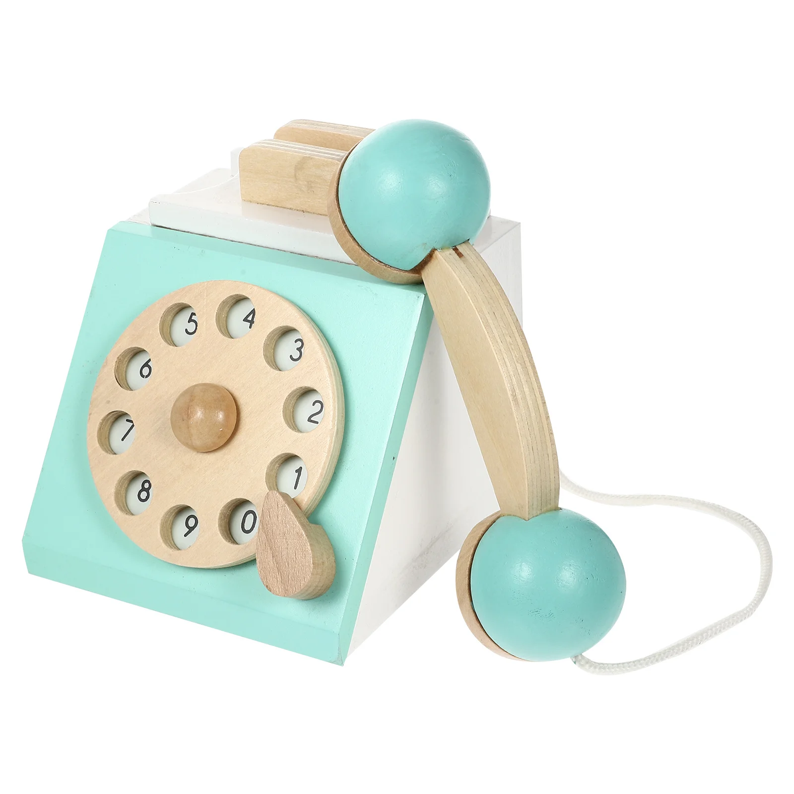 1 stuks houten retro simulatie wijzerplaat telefoon cartoon ontwerp interactief educatief rollenspel huishoudapparaat voor kinderen