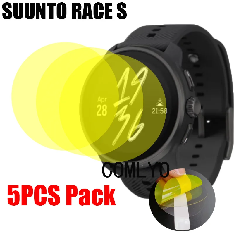 5 Stück für Suunto Race s vertikale Displays chutz folie Smart Watch ultra dünne Abdeckung HD TPU Film