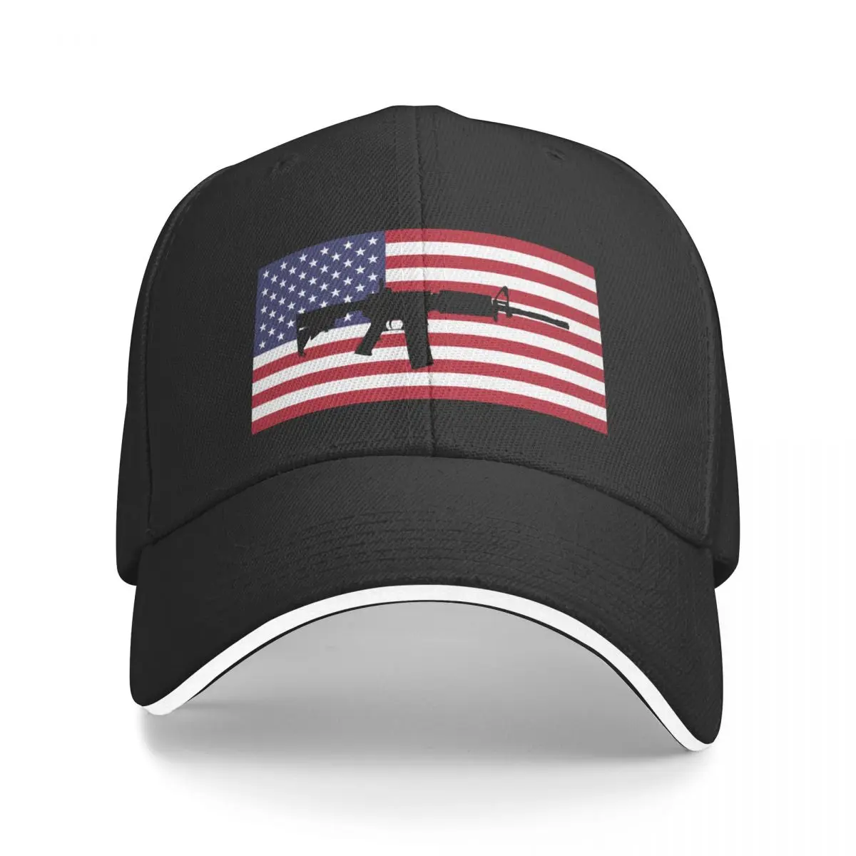 

M4 rifle with American Flag Baseball Cap Thermal Visor Rugby New Hat Women's Beach Outlet Men's