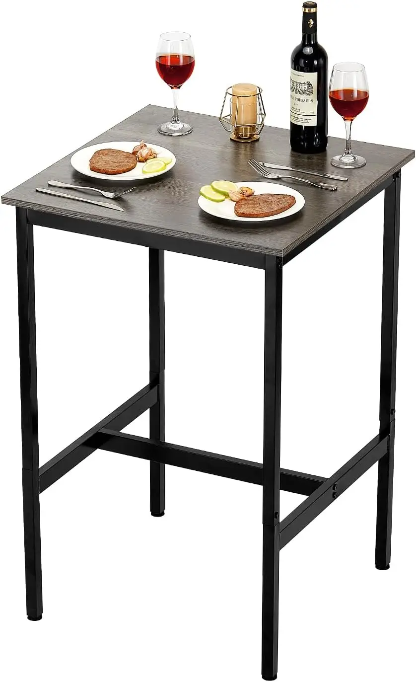 

Прочный металлический высокий стол для паба, простая сборка, цвета: рустик-коричневый и черный, 24x24x36 дюймов, для кухни и гостиной