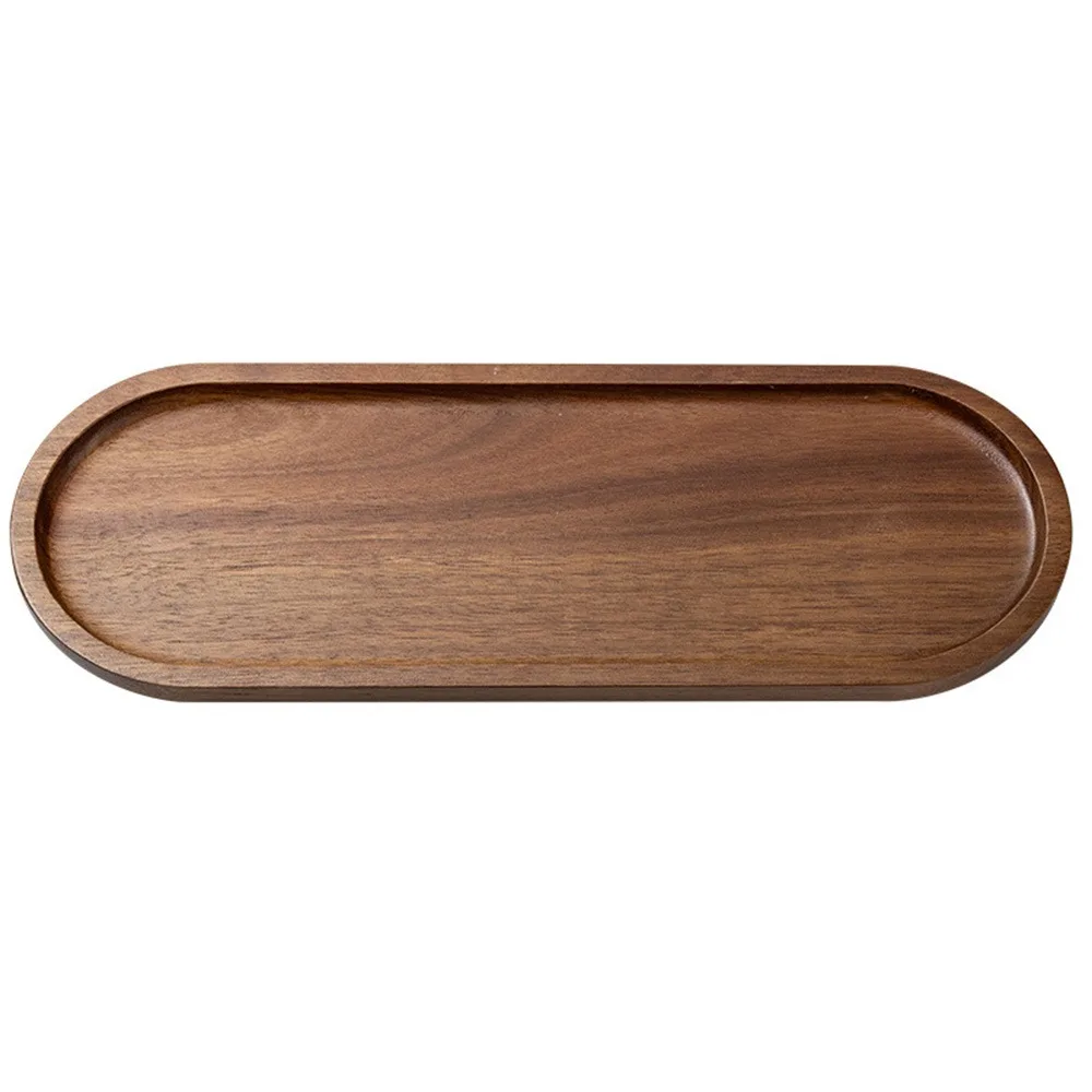 High Quality Acacia Wood Tea Tray Coffee Japanese Style Wooden Tray Plate Irregular Heat Resistant Dessert Plate Tea House