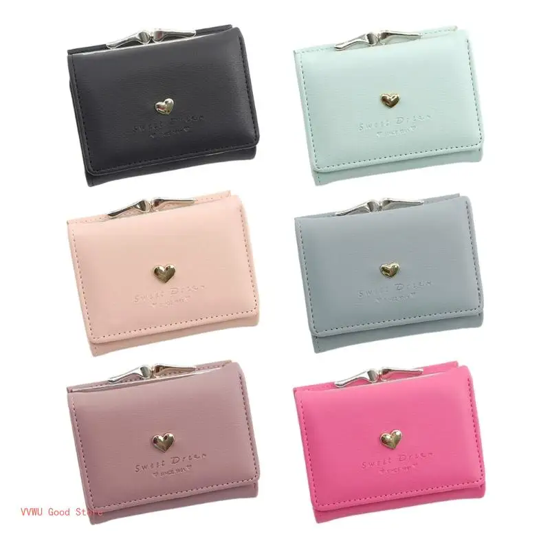 

Woman Girl Clutch Bag Coin Purse PU Multi-slot Wallet Short Type Trifold Cash Holder Credit Card Card Holder