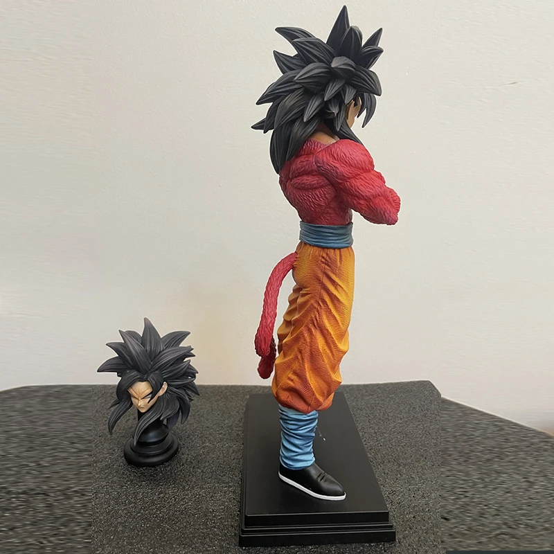 34cm Dragon Ball Goku Super Saiyan 4 Standing Position Anime Figure Model Gk Statue Collection Desktop Decoration Ornament Toys