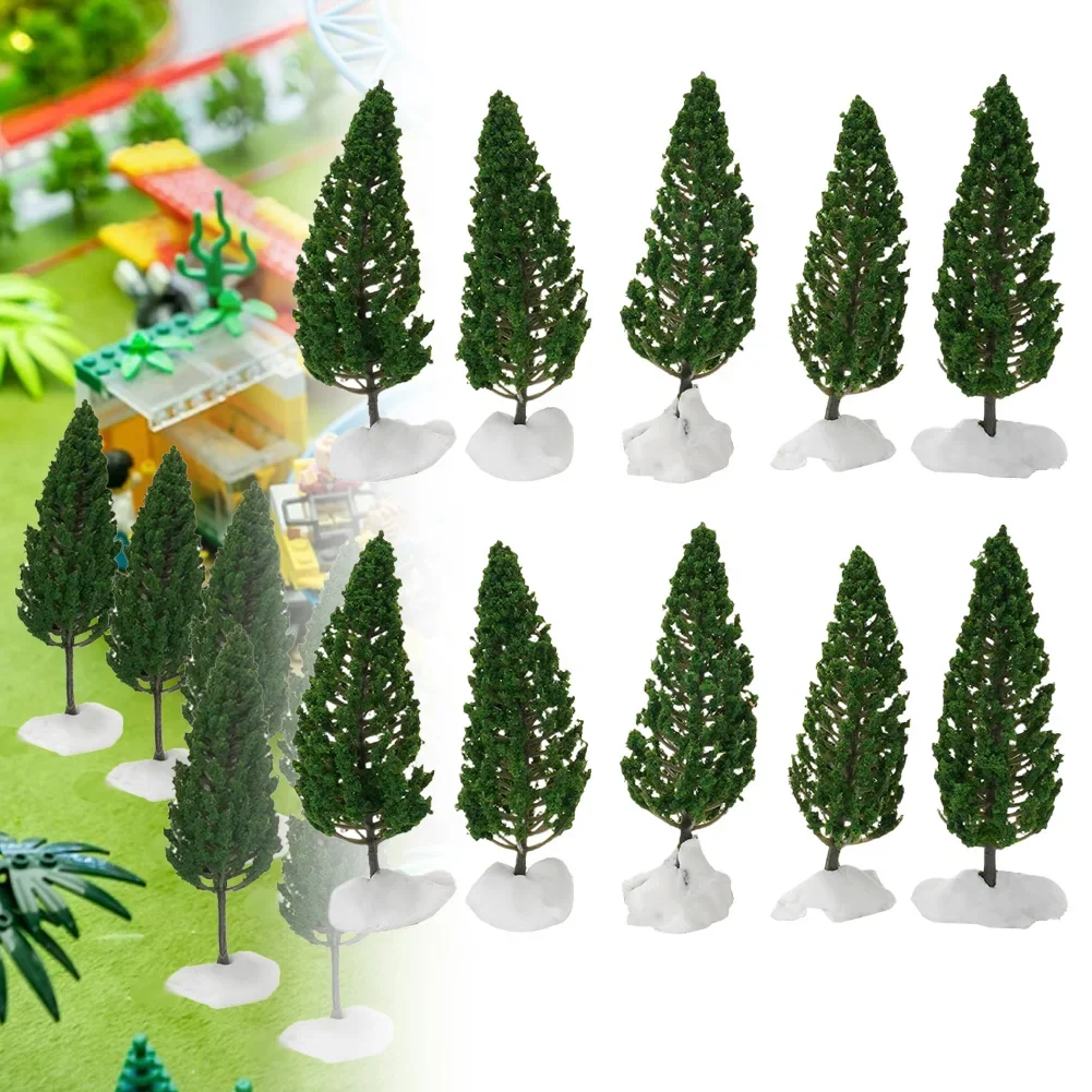 Pine Tree Complete Trees 11CM Fine Hole Railway SL-16059 Trees 10pcs Green Layout Pine Plastic Accessories Decor