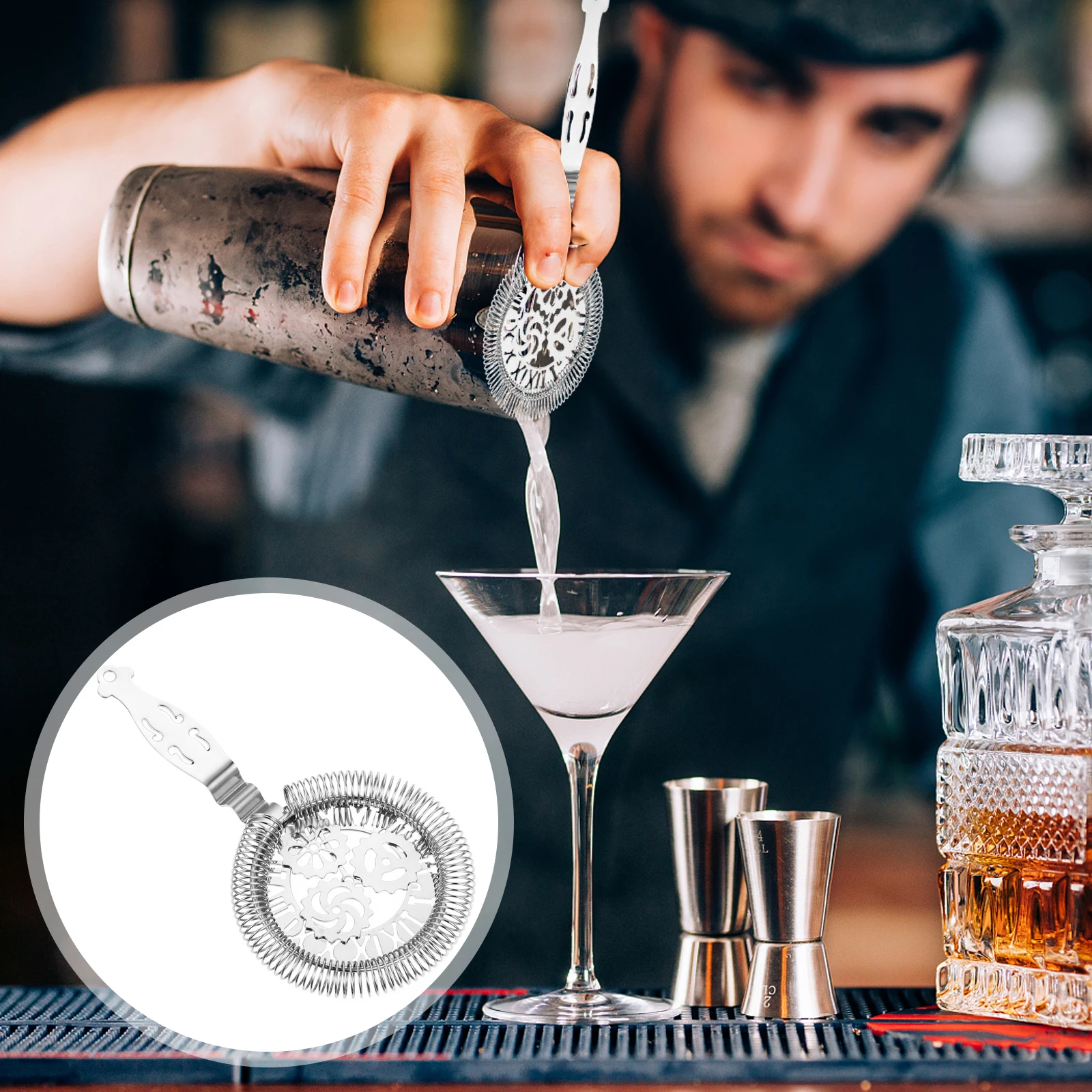 

Ice Filter Stainless Steel Mesh Strainer Ginger Professional Fine Cocktail Drink Mixer Bartender Tools Small Fitness Barware