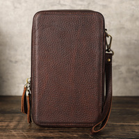 HTS-CF1149 Data Cable Bluetooth Earphone Storage Box Fashion Crazy Horse Leather Multi Functional Handbag