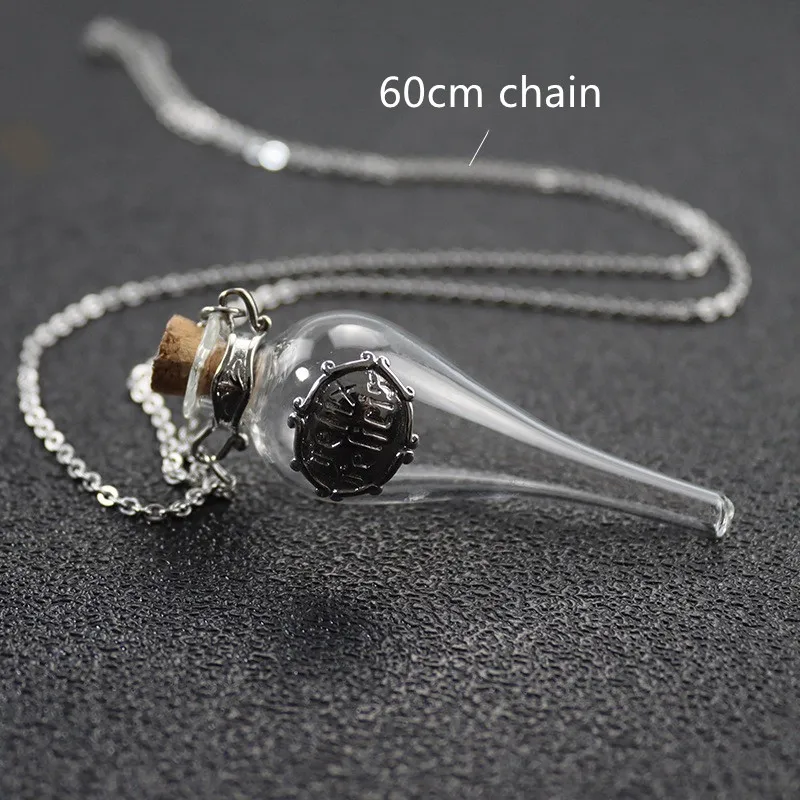 5X Felix Felicis Vintage Magic Glass Bottle Wishing Drift Cork Potion Lucky DIY Water Drop Amulet Sweater Chain Jewelry Necklace