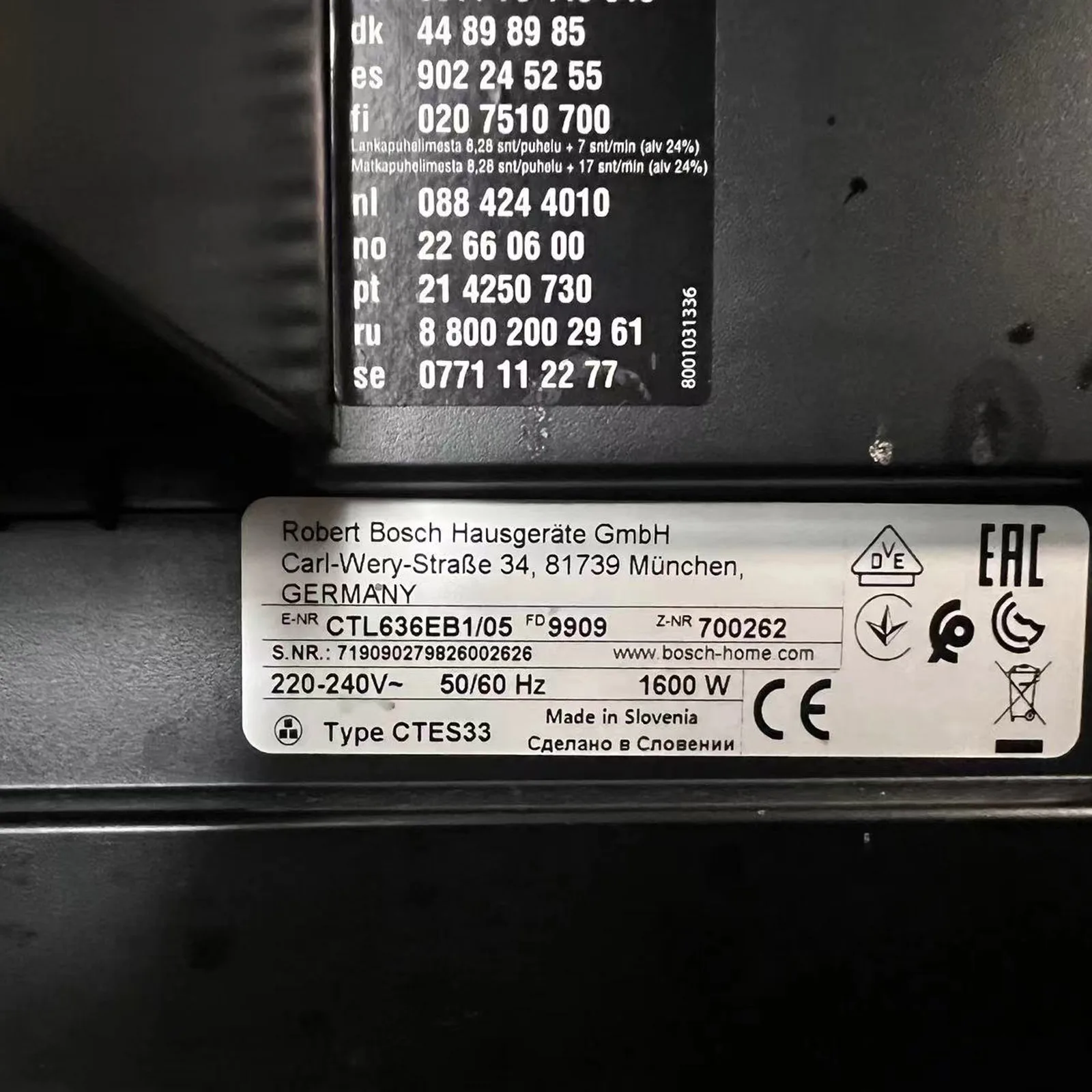 Nueva pantalla LCD Original para Bosch CTL636EB1 CTL636EB6 CTL636ES1 CTL636ES6 CTL636ES6W Series reemplazo de cafetera