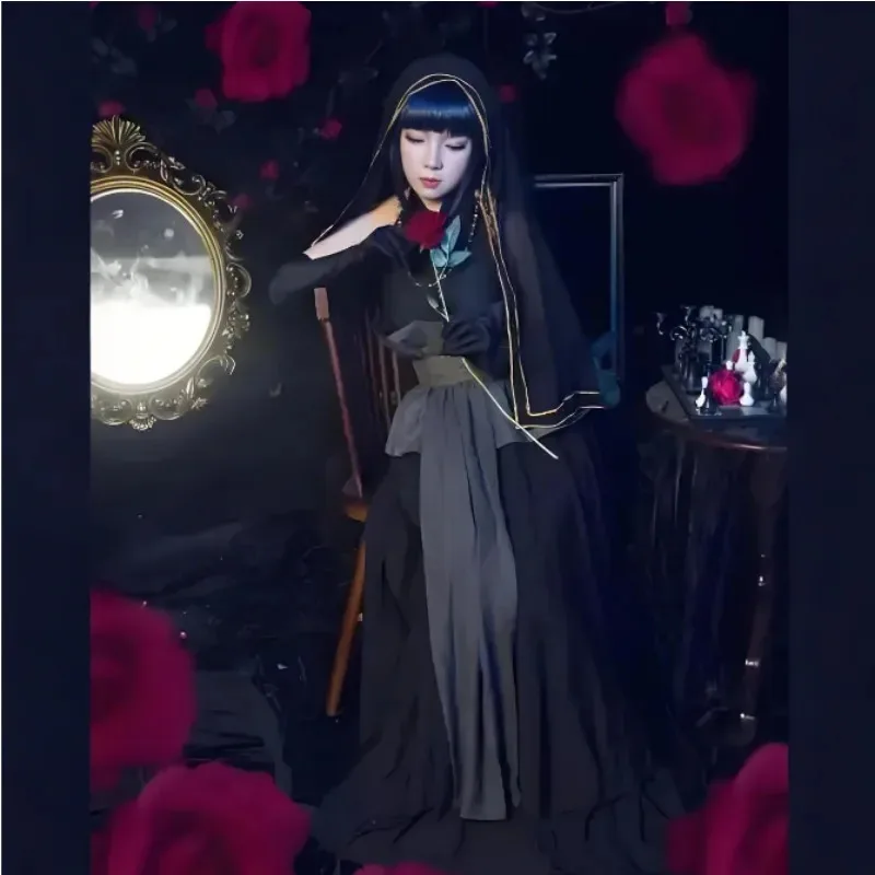 أزياء أنيمي التأثيرية هيوجا هيناتا فستان الزفاف الأسود اكسسوارات الديكور مجموعة كاملة حفلة الهالوين كرنفال Dr4;v'5,f;6.j;8'