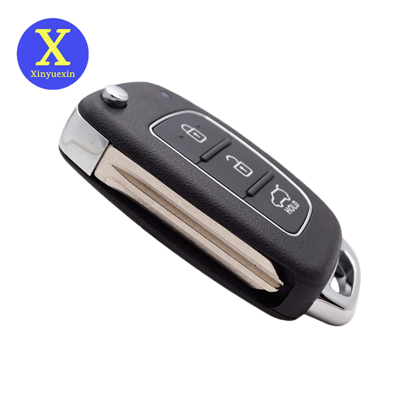 

Корпус автомобильного ключа Xinyuexin, 3 кнопки для Hyundai Santa Fe Creta Elantra Verna Solaris IX25 IX35 IX45 HB20, горизонтальное лезвие 3BNT