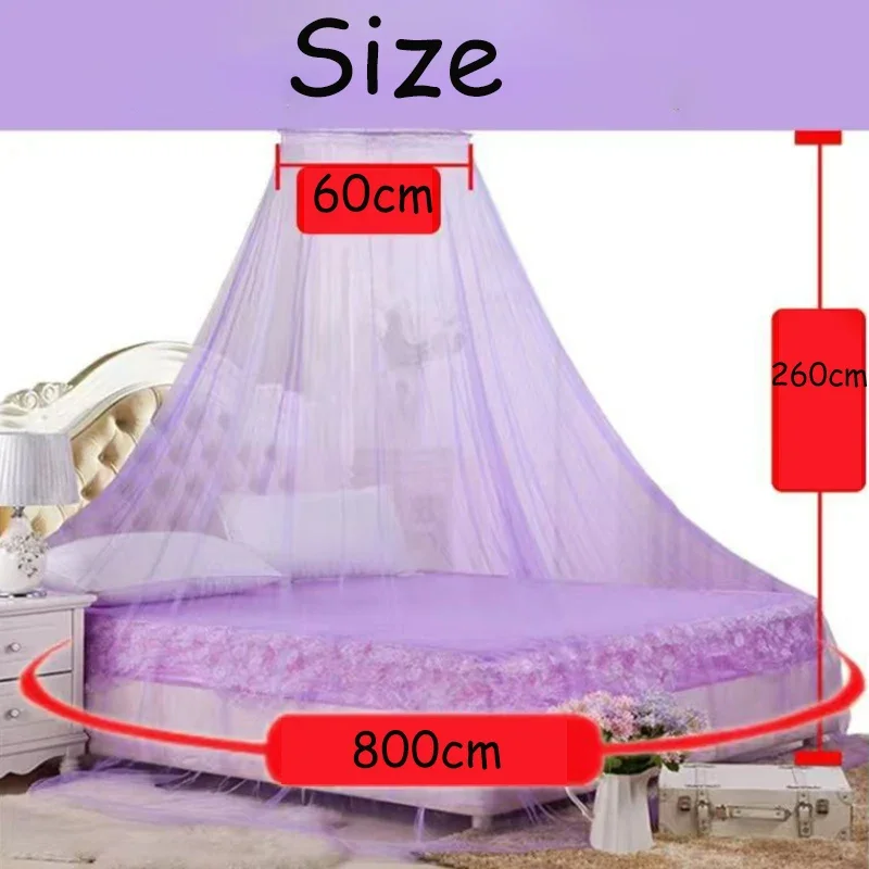 1szt Summer Hung Dome Mosquito Net for Double Bed Summer Polyester Mesh Fabric Home Bedroom Adults Hanging Decor