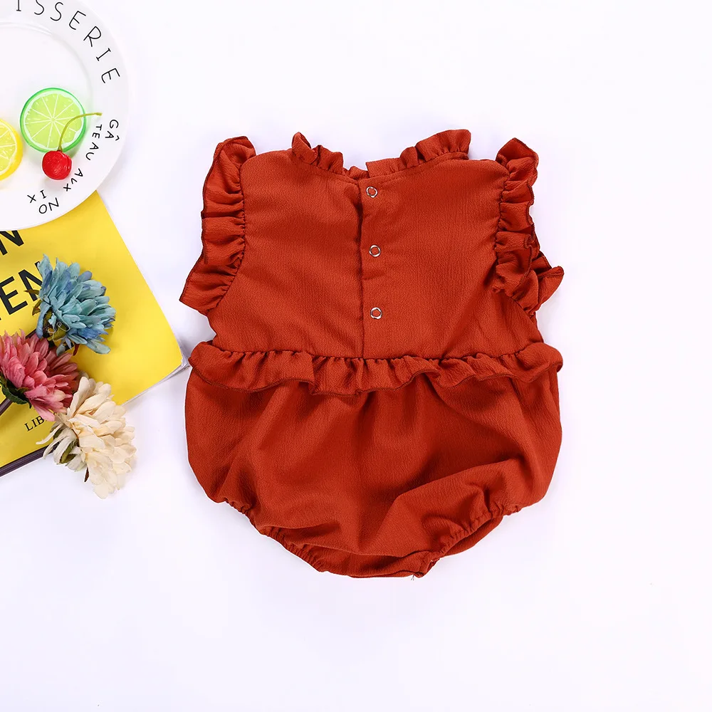 Summer Baby Girl Rompers Linen Cotton Ruffles Bebe One-Piece Newborn Baby Clothes Infant Baby Outfit Baby Girl Clothes