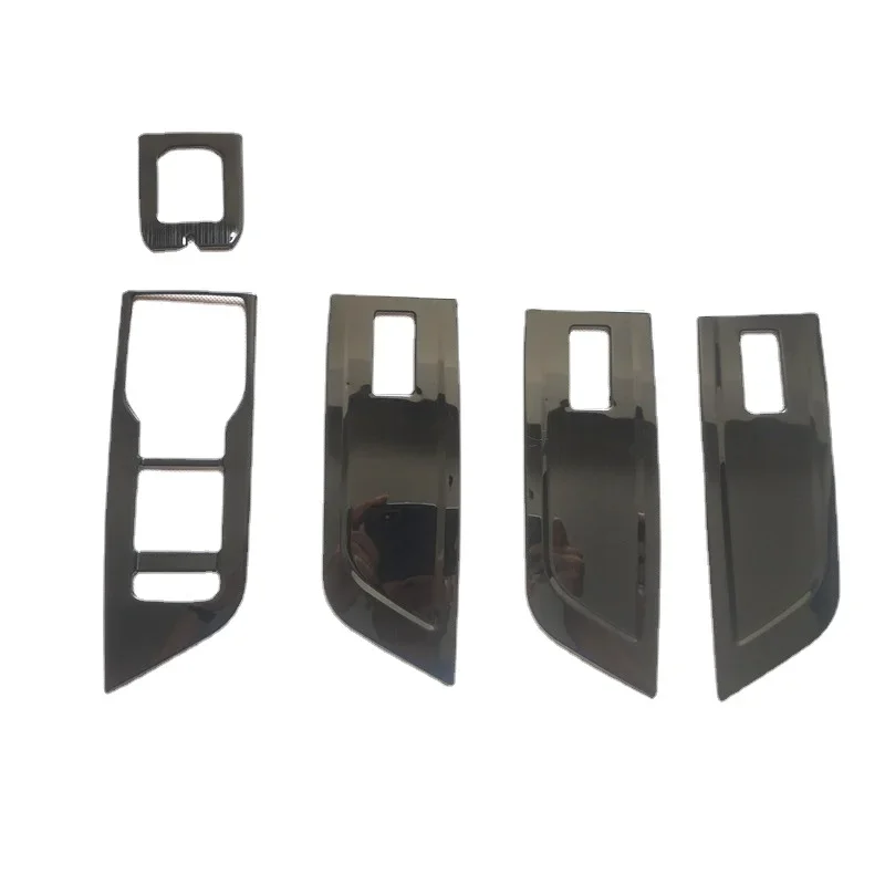 For Skoda Octavia PRO A8 2021 Mk4  KF LHD Car Gear Shift Box + Window Switch Panel Cover Sticker Trim Strip Garnish Styling