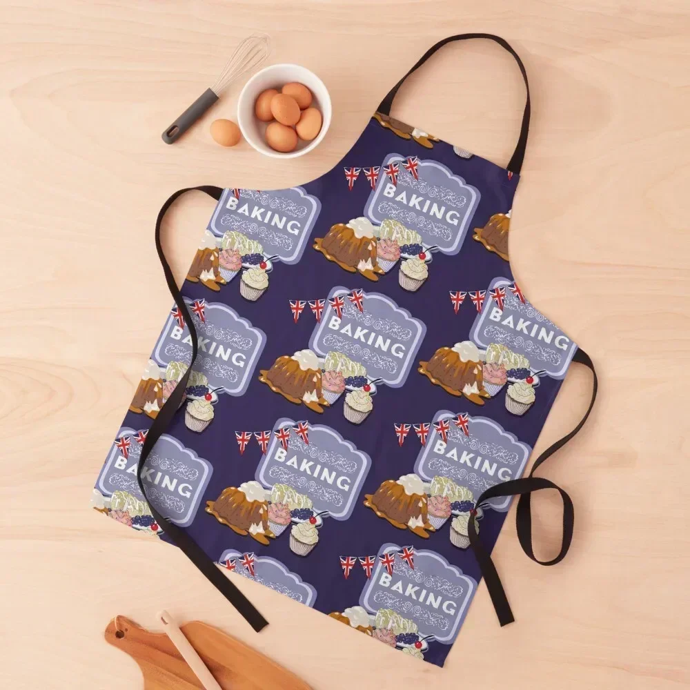 

British Bake Show Apron painters For Kitchen Women Beauty men's barbecue Apron