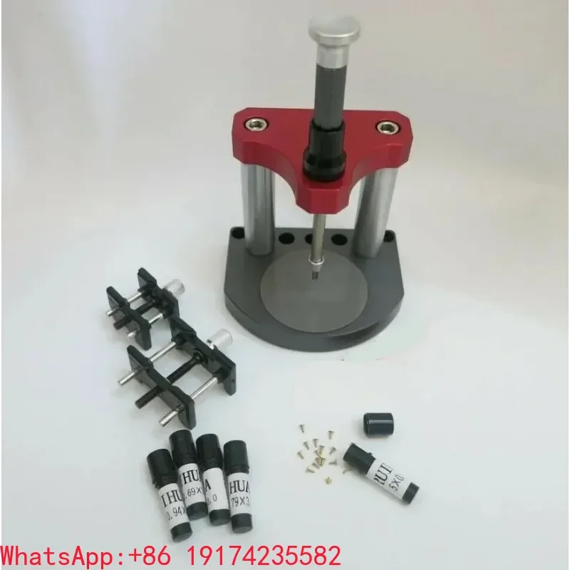 Bench Type Watch Dial Feet Milling Tool Kit with Movement Holder and Assorted Metal Dial Feet Parts for Watchmakers T0432
