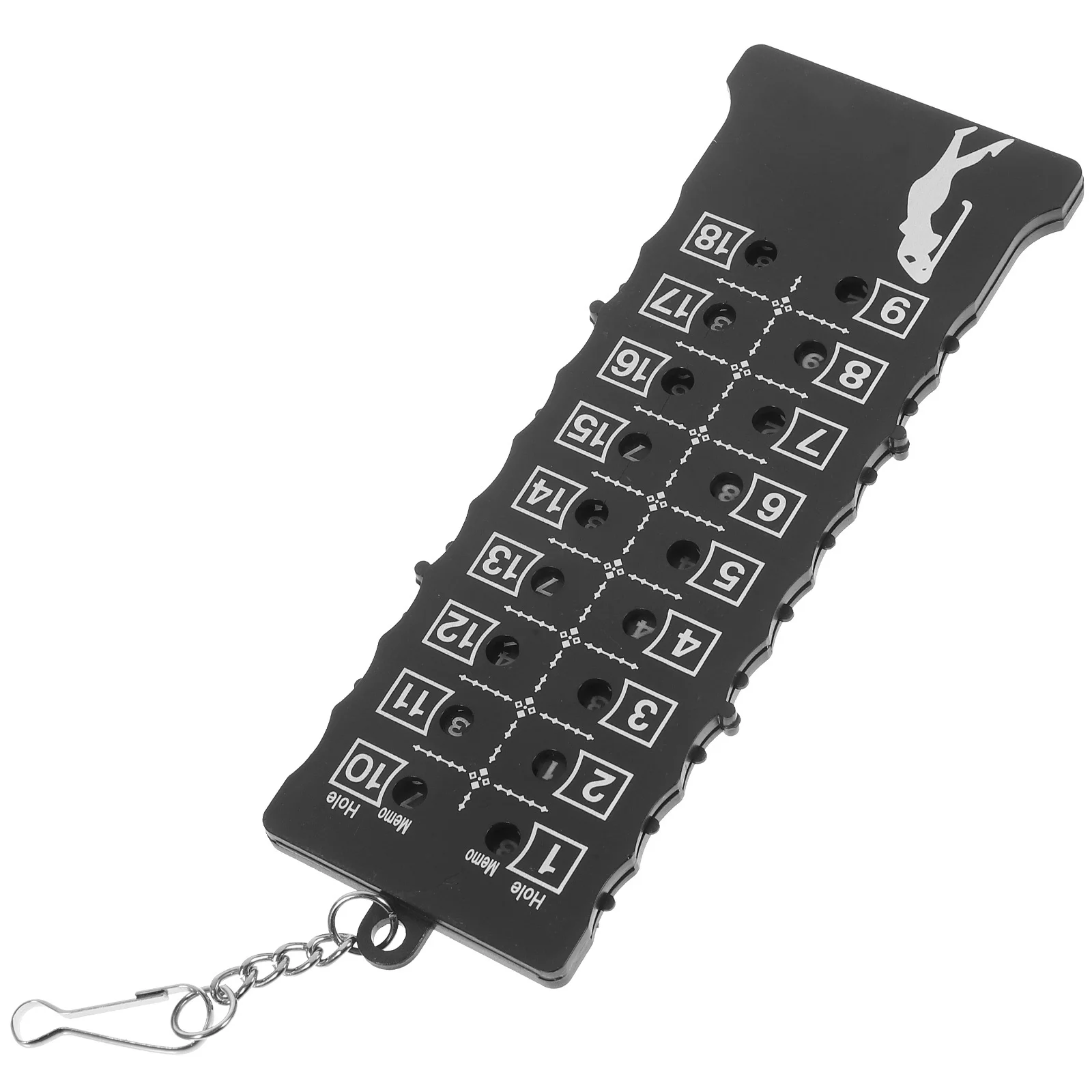 

18 Holes Golf Score Counter Black Plastic Metal Portable Keychain Style Easy Carry for Golf Course Stroke Counter