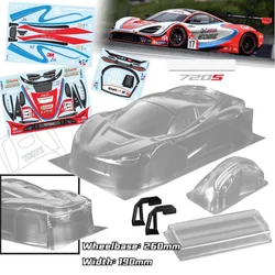 Wysokiej jakości 720S GT3 DTM 1/10 drift RC PC ciała powłoki abażur 190mm szerokość przezroczysty drift ciała powłoki RC hsp hpi trax Tamiya