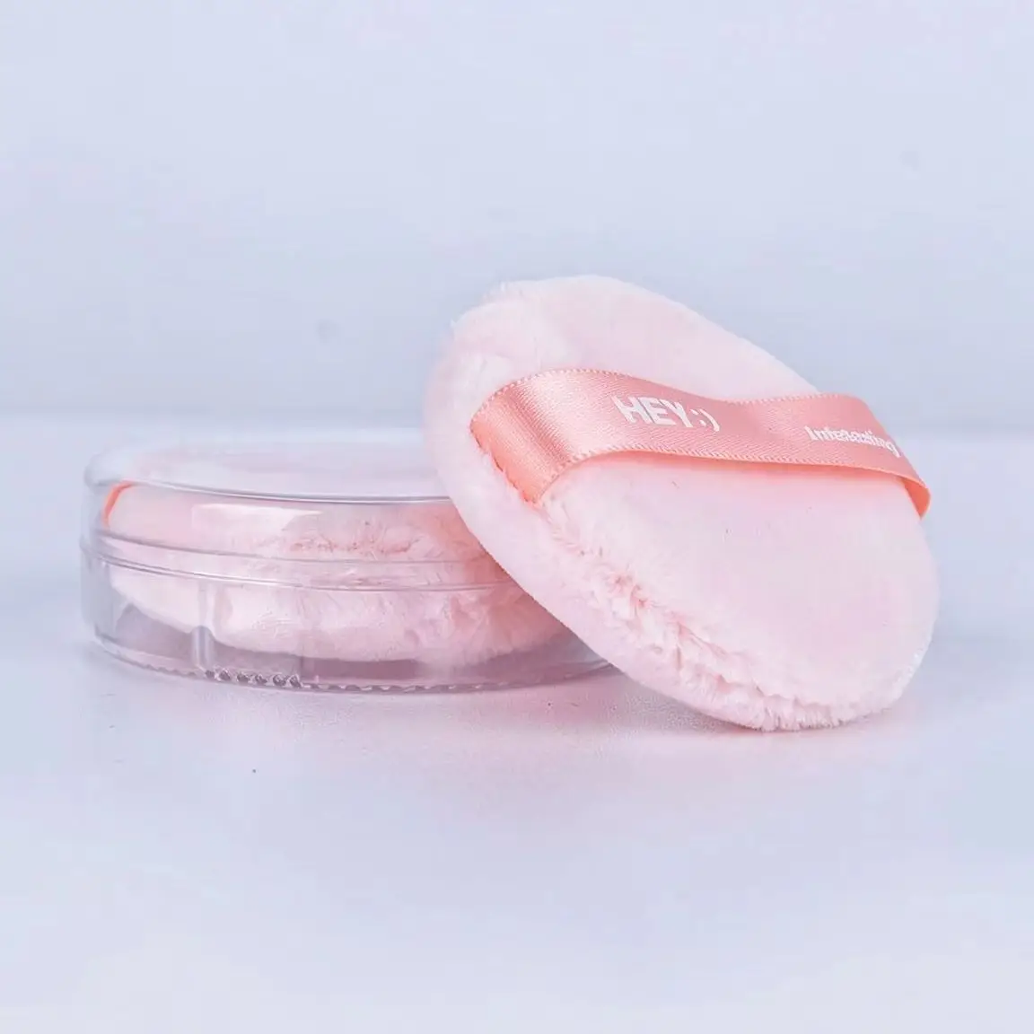 Dense Upright Fluff Powder Puff Double Sided Powder Pickup Wide Strap with Storage Case for Setting Powder Loose Powder Blush