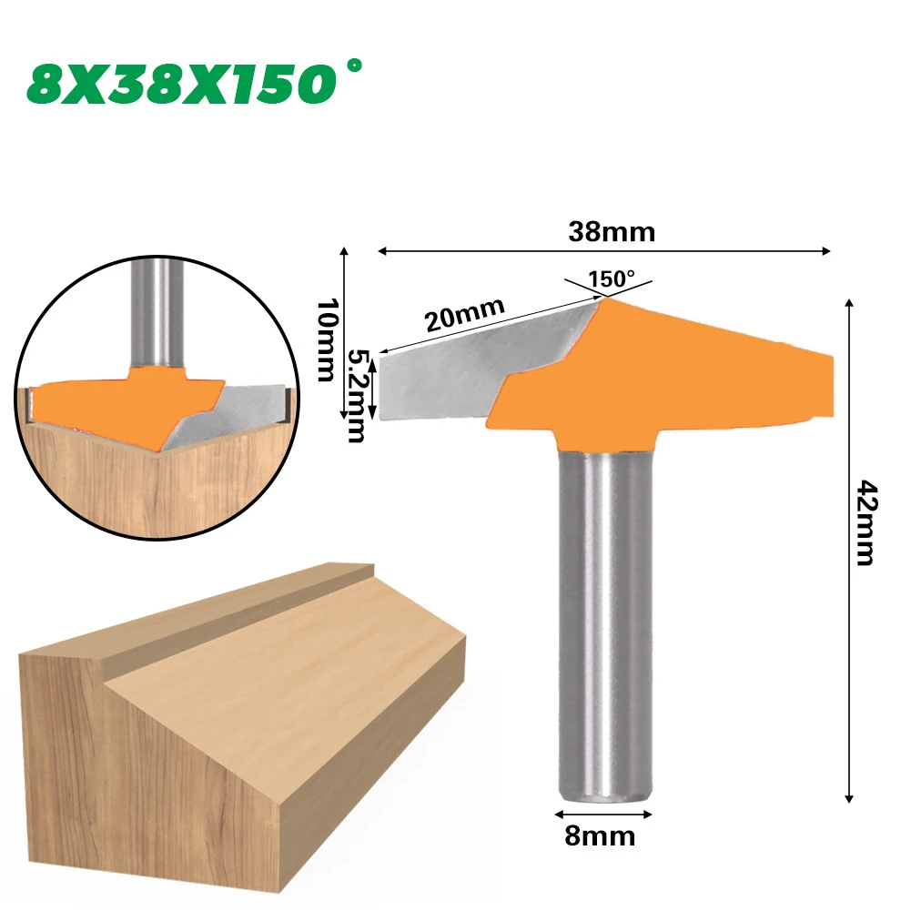 1PC 8MM Shank Milling Cutter Wood Carving 60 90 120 150 Degree Tungsten Woodworking Milling Cutter 3D Router Bits for Wood V Bit