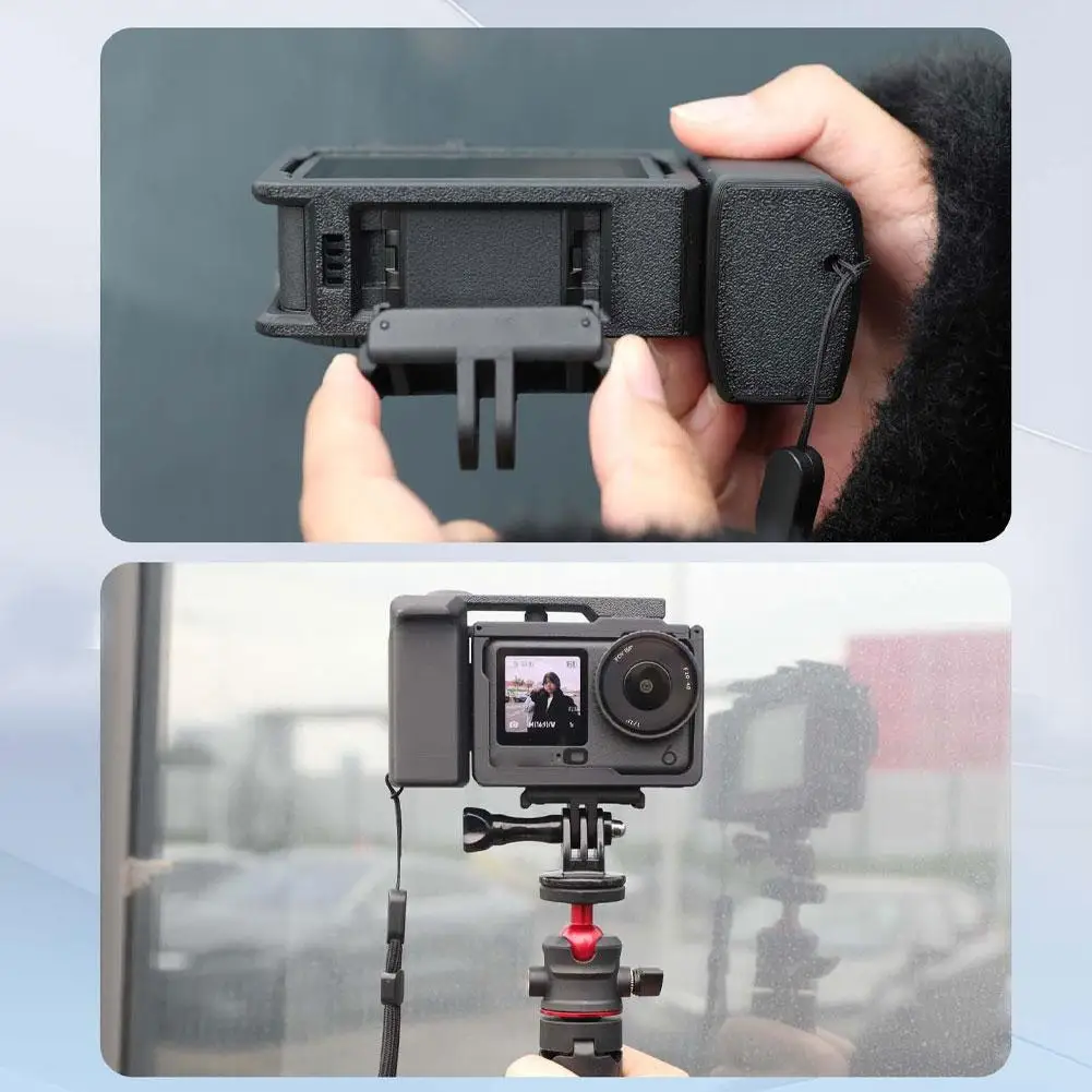 مجموعة تصوير شارع قفص أرنب لـ DJI Osmo Action 6 Vlog قبضة مقبض حامل إطار كاميرا الحركة جبل ملحق #5