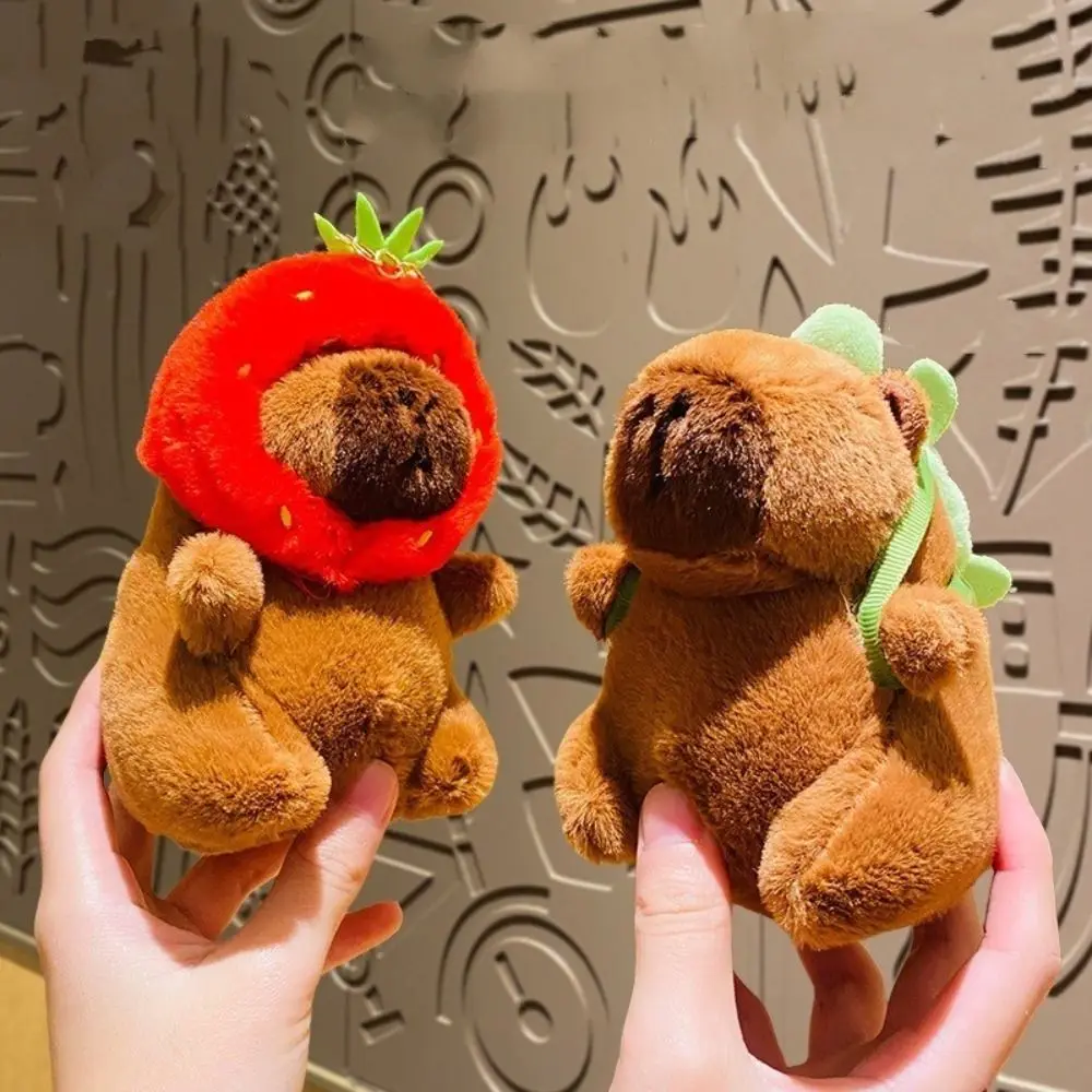 Cute Doll Capybara Plush Keychain Soft Doll Plush Gift Stuffed Simulation Capibara Guinea Pig Animal Capy Anime Fluffty Toy