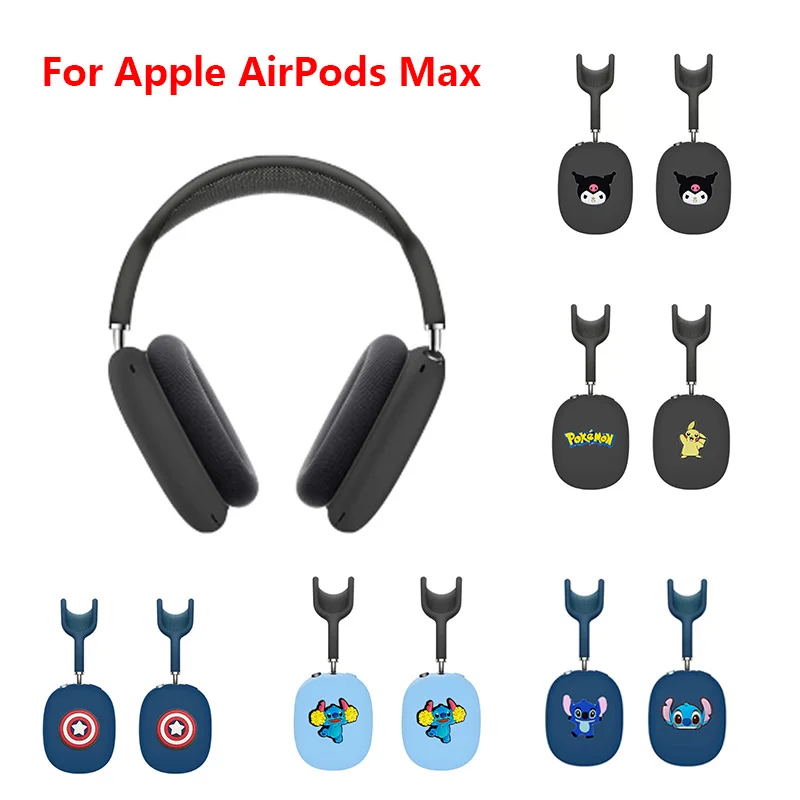 2Pcscartoon Sanrio Pikachu Oortelefoon Hoesje Voor Apple Airpods Max Oortelefoon Hoesje Voor Apple Airpods Max Siliconen Zachte Beschermhoes