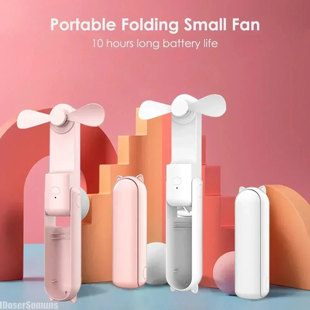 New Mini 3 IN 1 FAN Portable Handheld Fan with Power Bank Function USB Rechargeable Supplies Cooling Folding Fan Summer