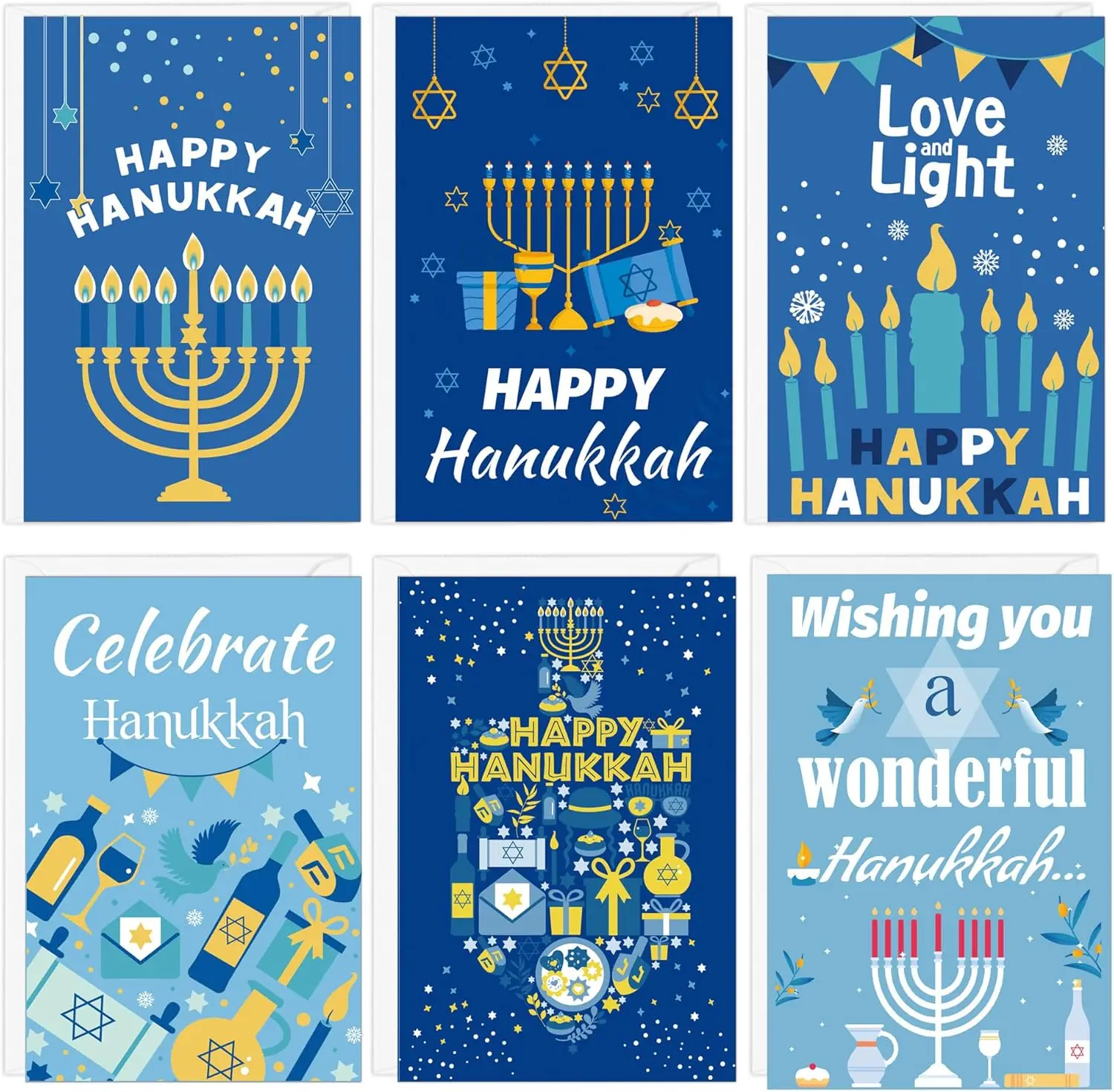

Карточки на Хануку, 12 шт., поздравительная открытка на Хануку с конвертами, подарочные блокноты на Хануку для украшения вечеринки