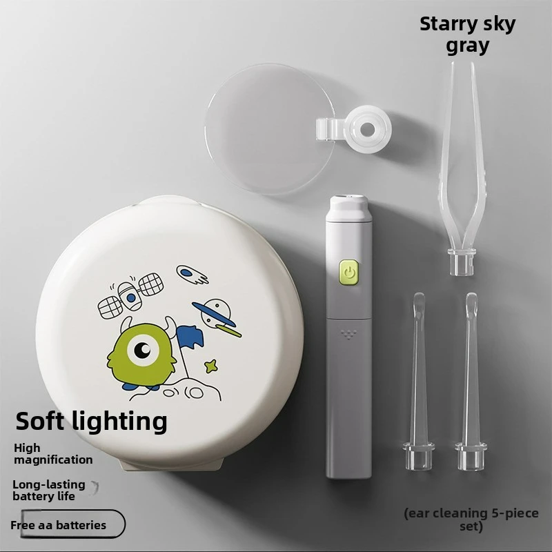 

Видимый детский совок для ушей со светодиодной подсветкой и мягким наконечником из АБС-пластика и ТПУ, увеличивающий дизайн, инструмент для чистки детских ушей, безопасный и не травмируемый