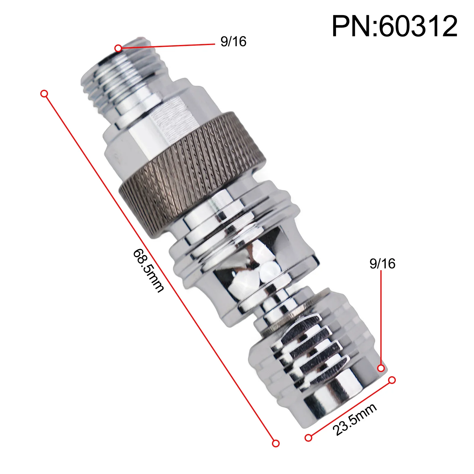 Self locking quick connect adapter designed for diving full face second stage secondary head adjuster applications