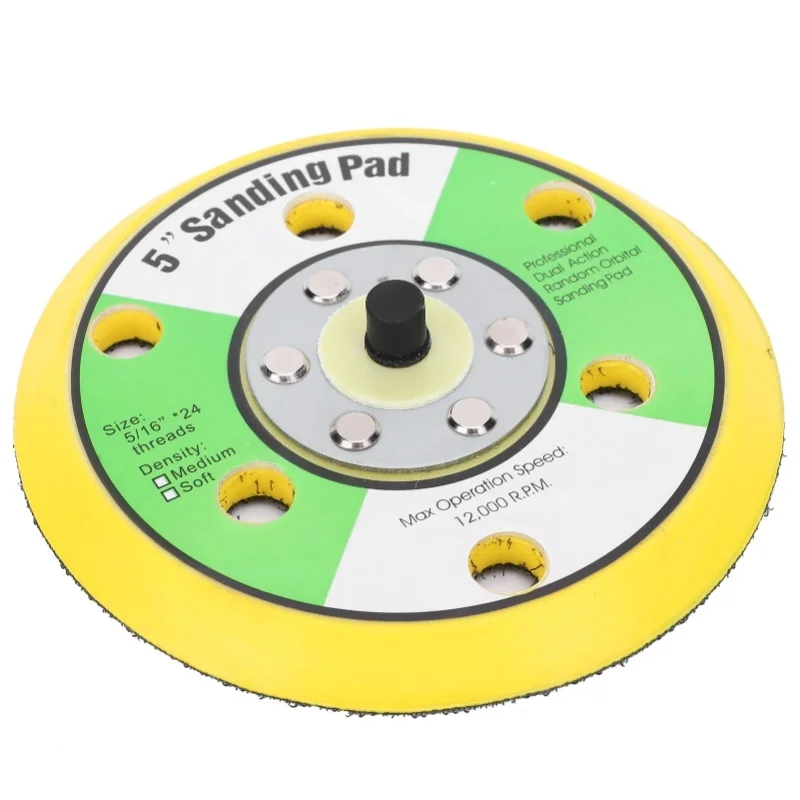 5in Round Sander Holder Buffing Pad Backer Plate 6-Hole Universal Polishing Machine Tray