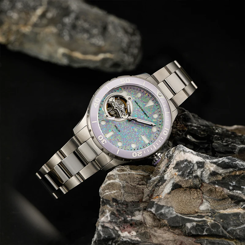 Aquatrident New 36mm Luxury Opal Women's Mechanical Watch Standard Time Watch NH38 Mechanical Waterproof Luminous Gift Clock