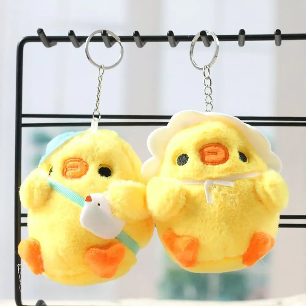 Schoolbag Pendant Key Chain Hanging Accessories Keyring Plush Keychain Chicken Plush Toy Little Yellow Chicken Pendant