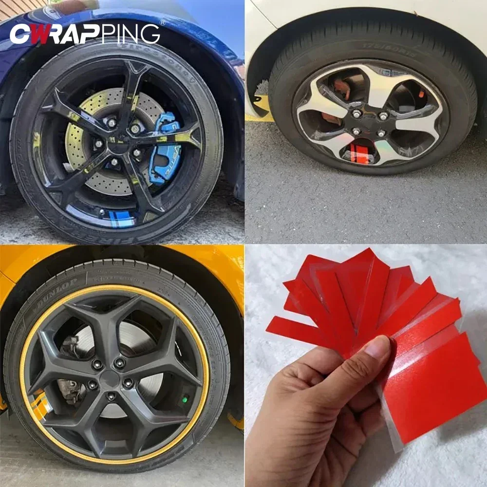 6Pcs Car Wheel Hub Decorative Stickers Wheel Rim Reflective Stickers Tire Wheel Hub Modification Personalized Creative Stickers