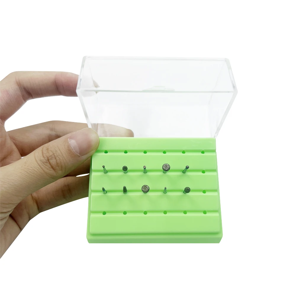 1pc 24 Holes Dental Burs Drill Holder Tooth Bur Block Holder Autoclave Sterilizer Case Disinfection Box Pull Out Drawer