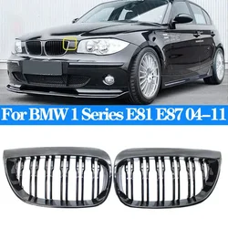 For BMW 1 Series E81 E87 2004-2011 Gloss Black Grills Cover Car Front Bumper Kindly Facelift M Style Grille 128I 130I 135I