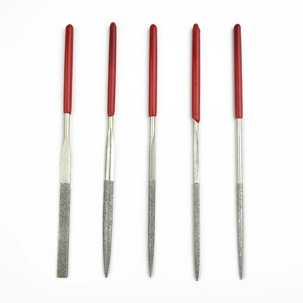 5Pcs Electroplated Diamond Needle File Set For Jewelry Metal Wood Ceramic Glass Stone Craft Sharping Working Hand Carving Tool