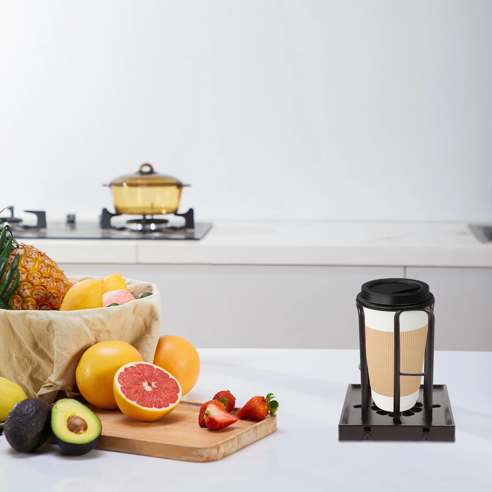 

Adjustable Desktop Cup Organizer Paper Disposable Cup Holder Plastic Coffee Shop Countertop Stand Coffee Station Organizer