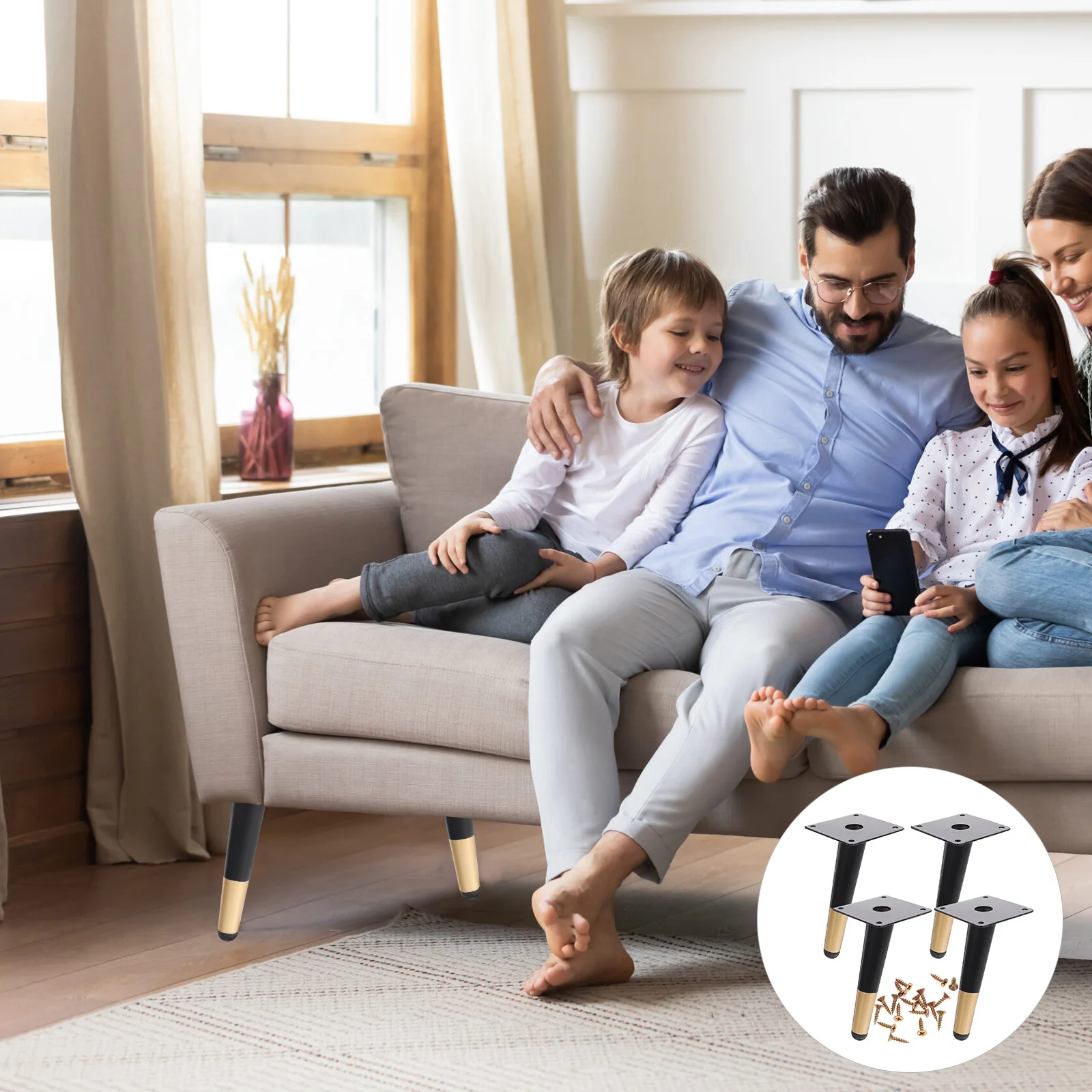

4Pcs Furniture Legs Metal Update Refresh Multiple Pieces of Furniture with Style Couch Legs Couch Feet Cabinet Feet