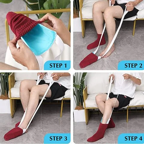 Kit de ayuda de calcetín Flexible, herramienta de ayuda deslizante para poner calcetines, dispositivo de asistencia para calcetines de ancianos,
