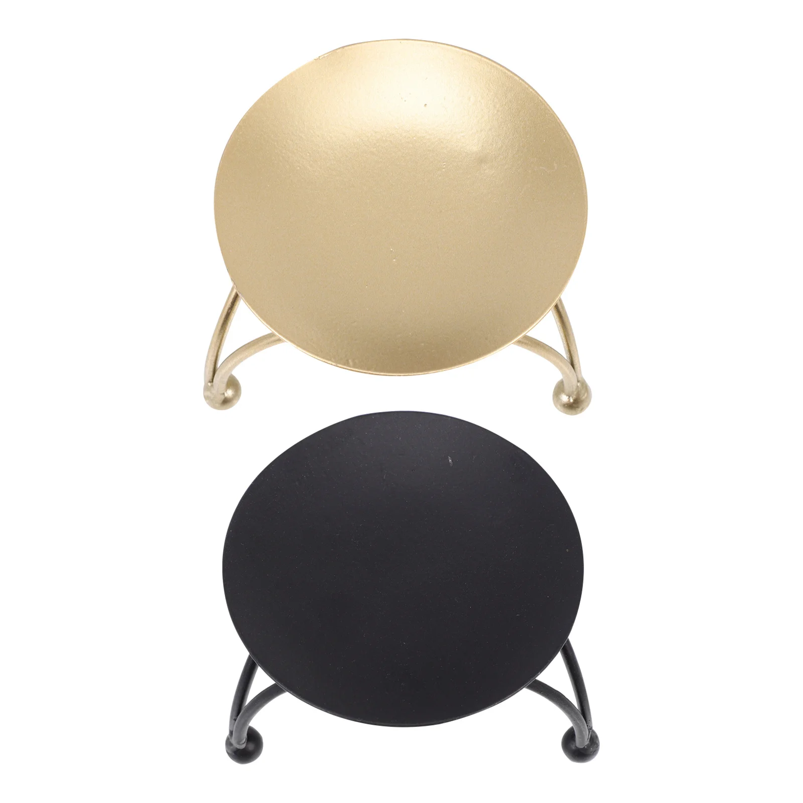 2 قطعة شمعدان سطح المكتب ديكور حامل دائري حديدي لطاولة الطعام شريط المنزل فندق حامل أنيق بسيط #5